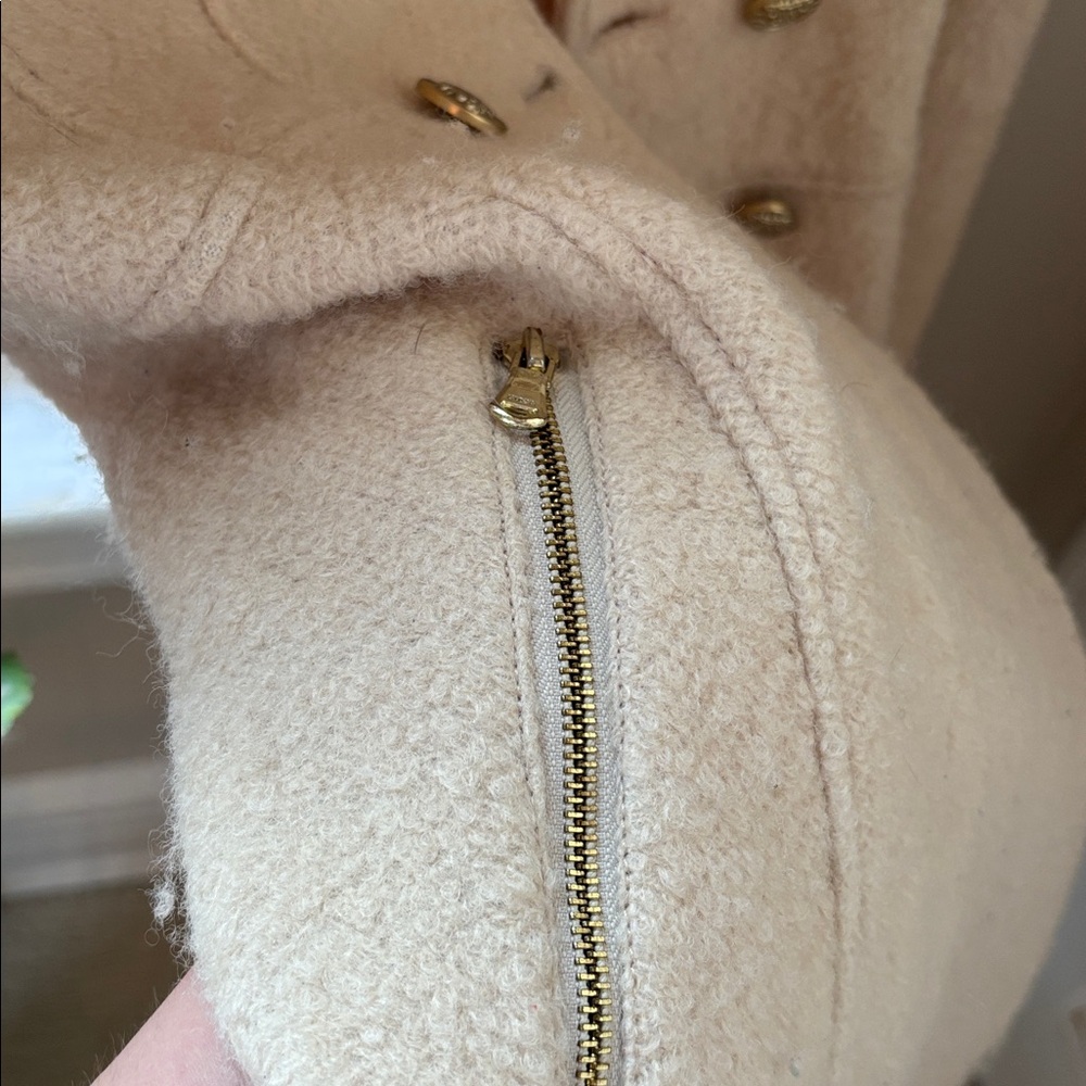 Guess Women's Off-White Double Breasted Pea Coat, Size L - Picture 6 of 10